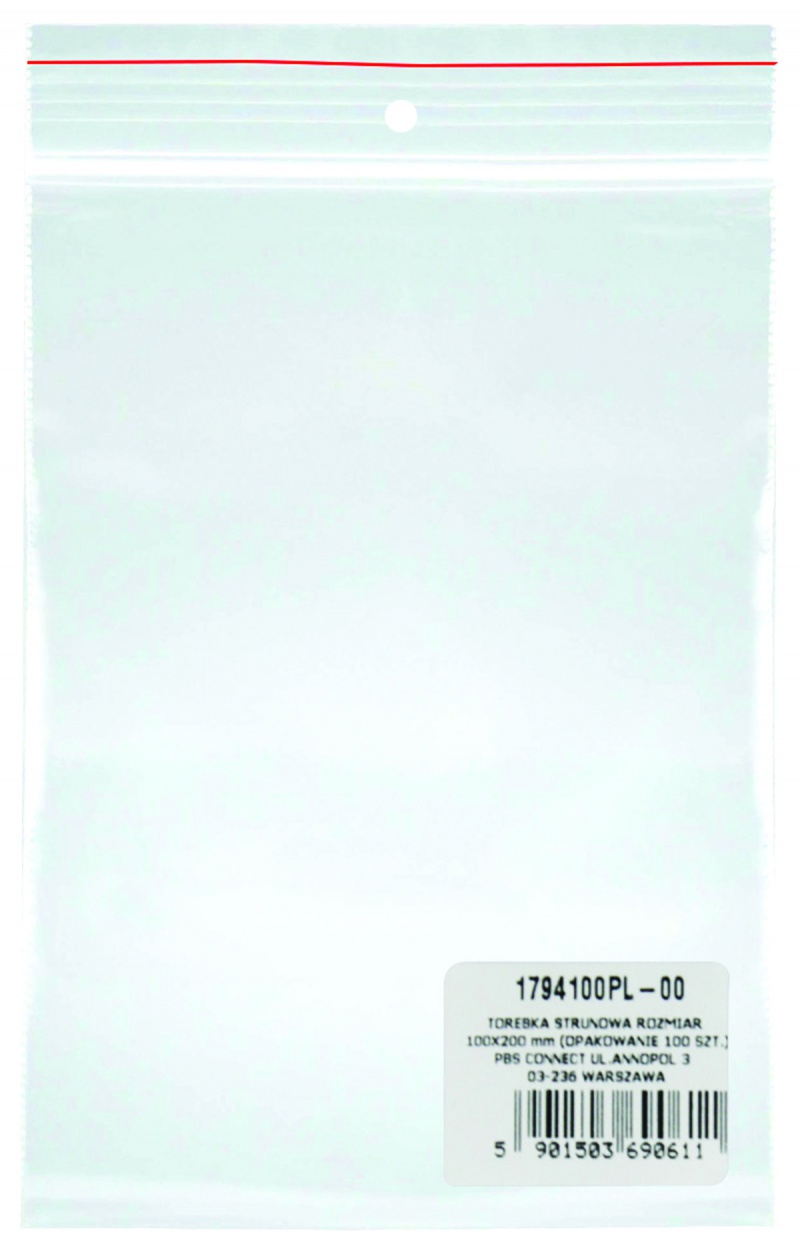 Torebka strunowa OFFICE PRODUCTS, LDPE, 100x200mm, 100szt., transparentna