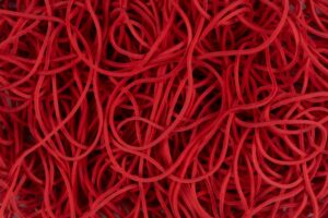 Gumki recepturki OFFICE PRODUCTS, średnica 120mm, 1,5x1,5mm, 60% kauczuku, 250g, zgrzewka, czerwone