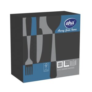 Serwetki AFH AHA, 3-warstwowe, składanie 1/4, 40x40cm, 100 szt., czarne