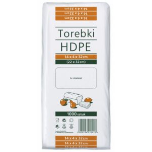 Torebki spożywcze SARANTIS, HDPE, 14x4x32cm, 1000 szt., transparentne