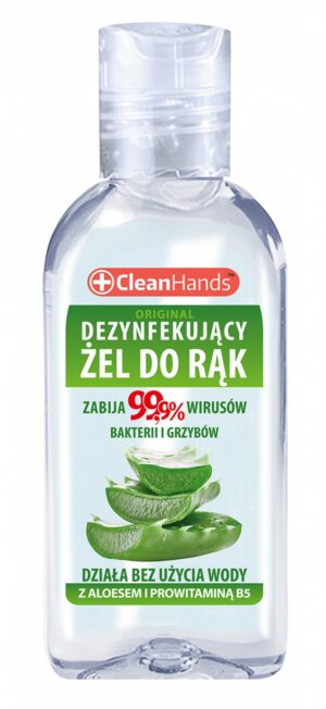 Antybakteryjny żel do rąk CLEAN HANDS, z aloesem i prowitaminą B5, 50 ml