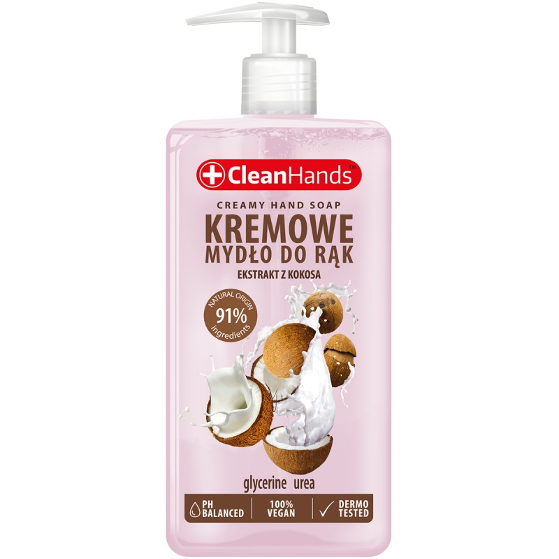 Kremowe mydło w płynie CLEAN HANDS, kokosowe, 300 ml