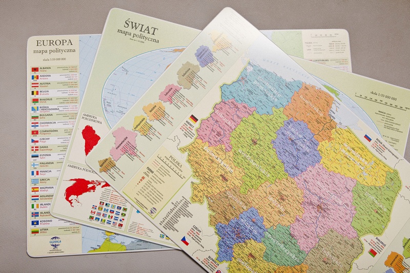 Podkładka na biurko GŁOWALA, mapa administracyjna Polski, 58x38cm - obrazek 2