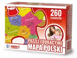 Puzzle edukacyjne GŁOWALA, mapa Polski, 260 elementów, 60x40cm