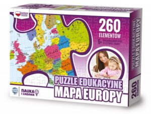 Puzzle edukacyjne GŁOWALA, mapa Europy, 260 elementów, 60x40cm