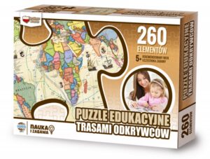 Puzzle edukacyjne GŁOWALA, z trasami odkrywców, 260 elementów, 60x40cm