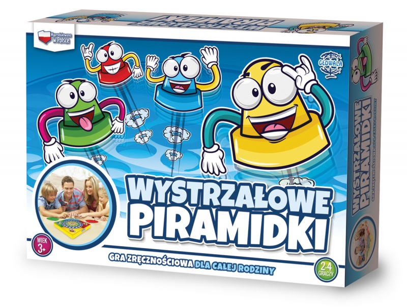 Gra zręcznościowa GŁOWALA, wystrzałowe piramidki, 235x245x60mm