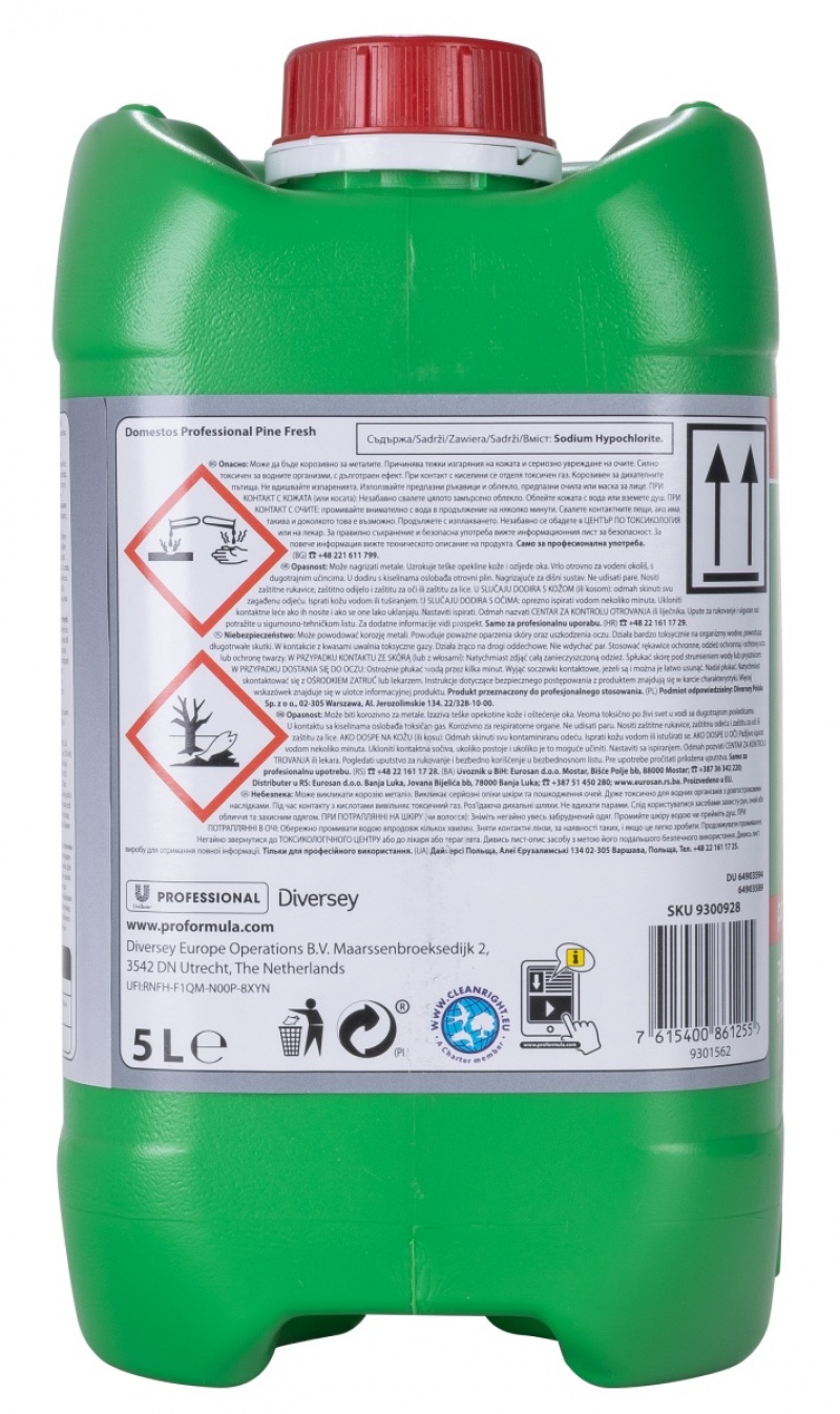 Płyn do czyszczenia toalet DOMESTOS Pine, 5l - obrazek 2