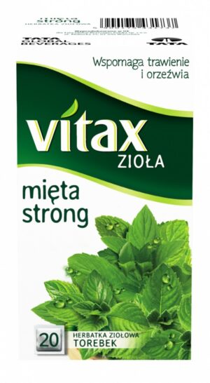 Herbata VITAX, ziołowa, mięta strong, 20 torebek