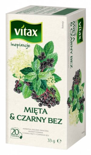 Herbata VITAX Inspiracje, mięta i czarny bez, 20 torebek