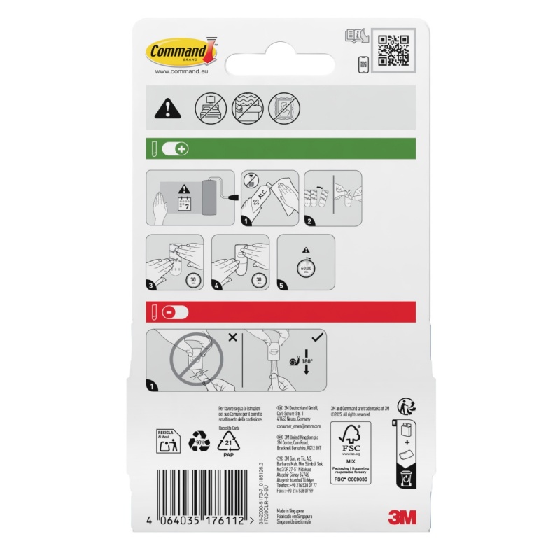 Paski samoprzylepne COMMAND™ (17020), wymienne, mini, 40 szt., transparentne - obrazek 2
