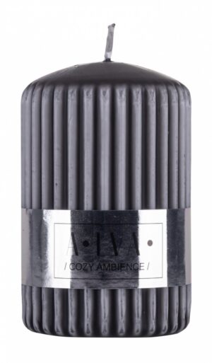 Świeca słupek ryflowana DONAU HOME Alva, 60x90mm, antracyt