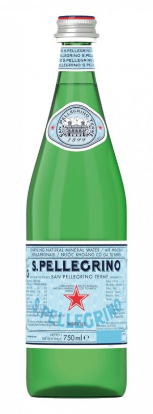 Woda S.PELLEGRINO, delikatny gaz, butelka szklana, 0,75l