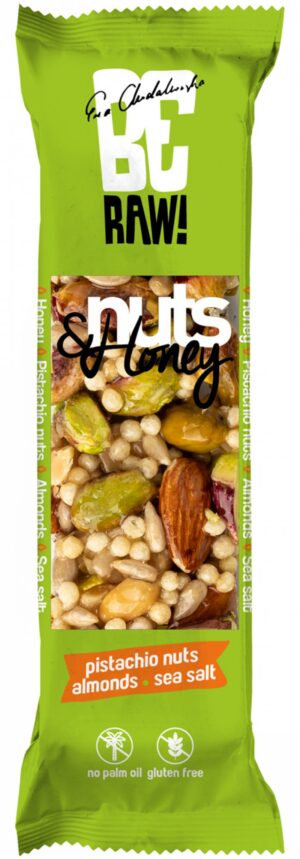 Baton BERAW!, orzechowo-miodowy z pistacją, 30g