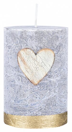 Świeca słupek DONAU HOME Golden Heart, 70x100mm, grafitowy