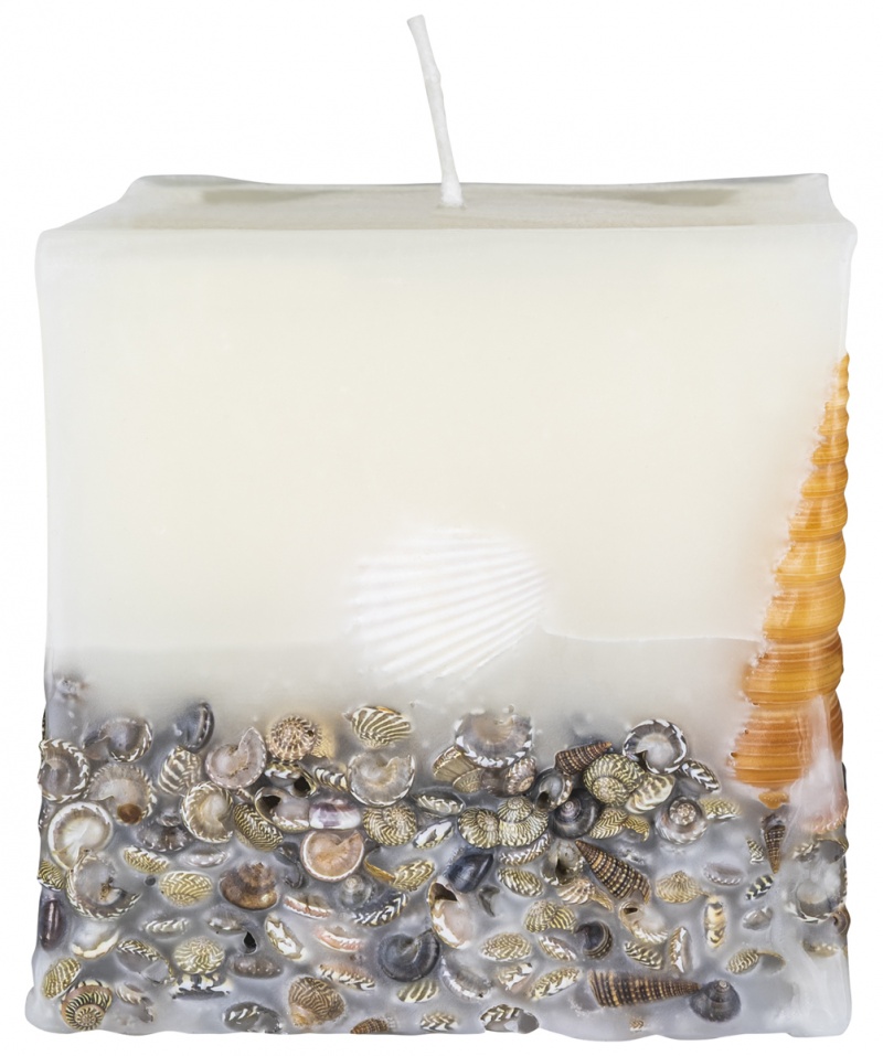 Świeca kwadrat DONAU HOME Brezza, 90x90mm, morska bryza, biały - obrazek 3