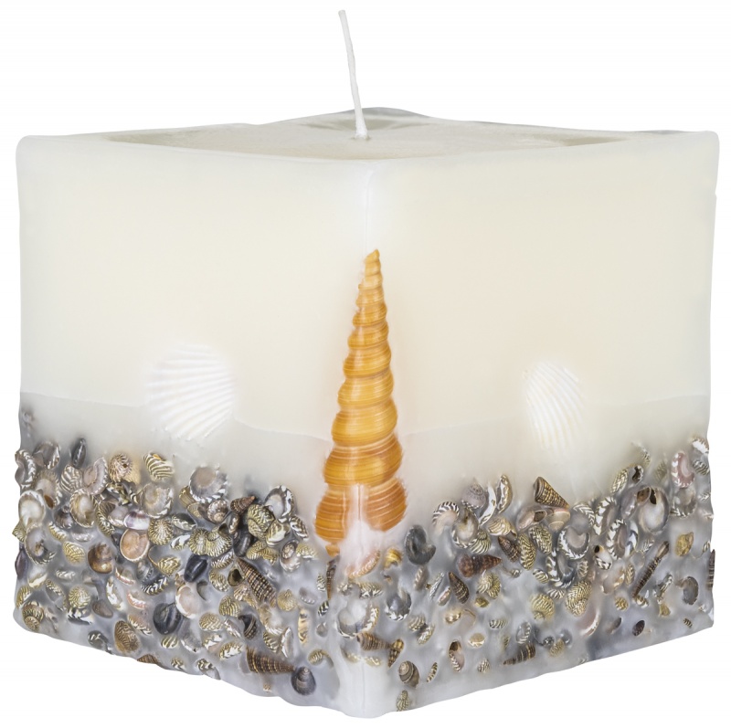 Świeca kwadrat DONAU HOME Brezza, 90x90mm, morska bryza, biały - obrazek 5