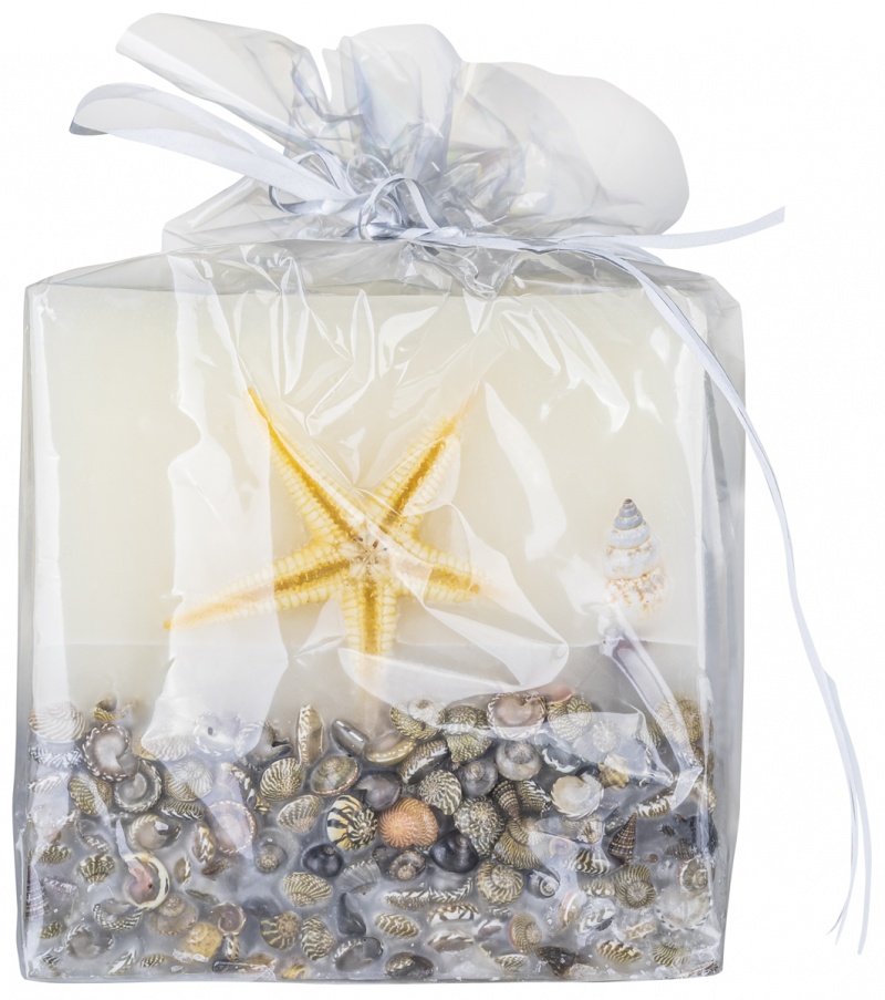 Świeca kwadrat DONAU HOME Brezza, 90x90mm, morska bryza, biały - obrazek 6