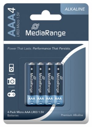 Baterie MEDIARANGE Premium Alkaine, Micro, LR03, 1,5V, blister, 4 szt.