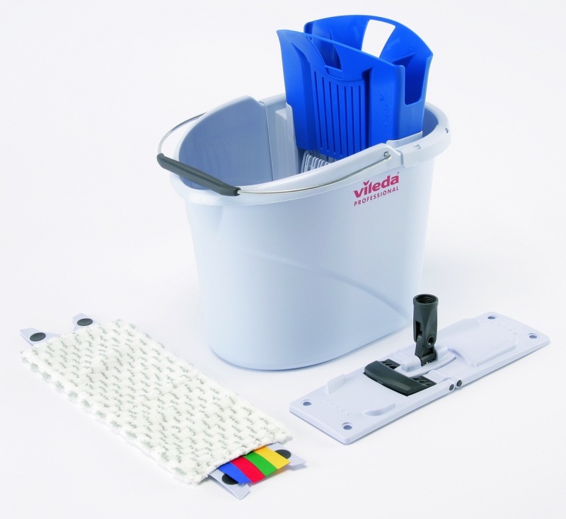 Zestaw VILEDA PROFESSIONAL UltraSpeed Mini, wiadro z wyciskaczem, kij teleskopowy, uchwyt, wkład Microlite - obrazek 2