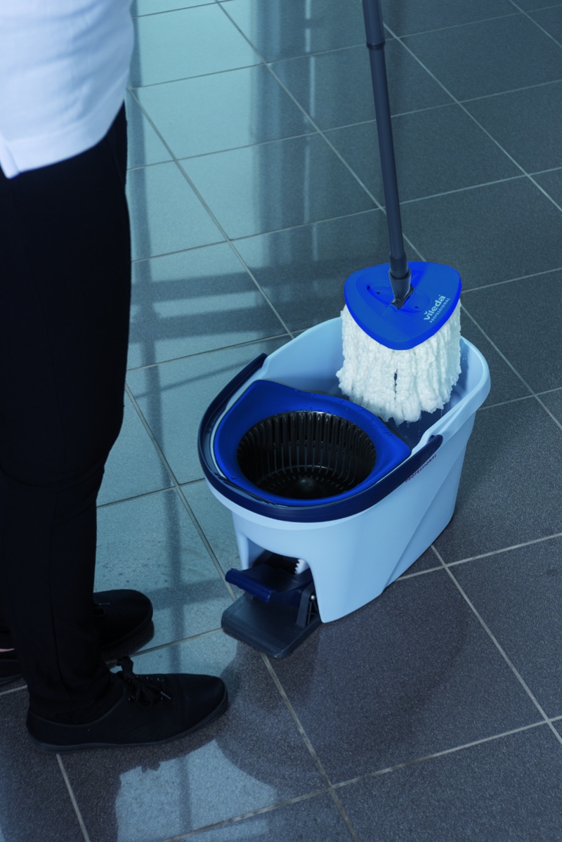 Zestaw VILEDA PROFESSIONAL UltraSpin Mini, wiadro z wyciskarką i podstawą mopa, niebieski - obrazek 2