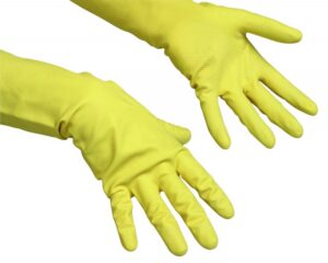 Rękawice lateksowe VILEDA PROFESSIONAL Contract, kat. III, rozmiar L, żółte