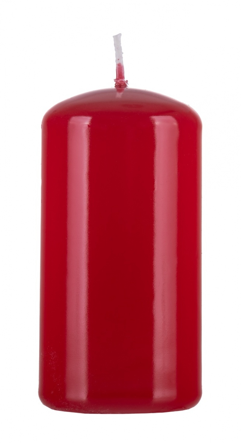 Świeca słupek DONAU HOME Standard Gloss, 50x100mm, czerwony