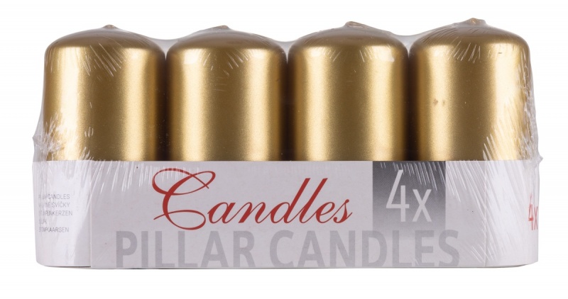 Świeca słupek DONAU HOME Standard Lakier, 50x100mm, 4 szt., złoty - obrazek 2
