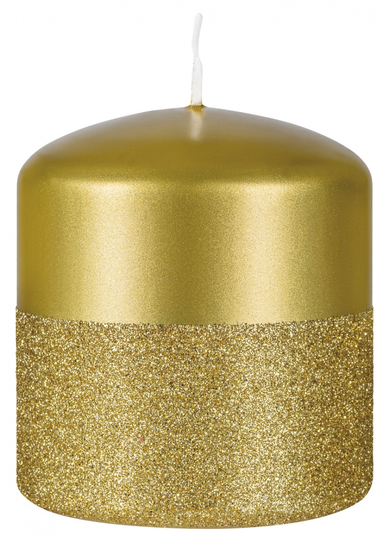 Świeca słupek DONAU HOME Onyx, 80x90mm, złoty