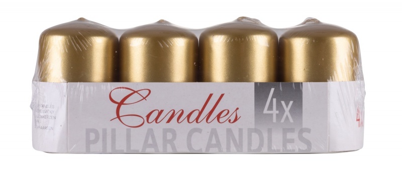 Świeca słupek DONAU HOME Adwent Lakier, 50x80mm, 4 szt., złoty - obrazek 2
