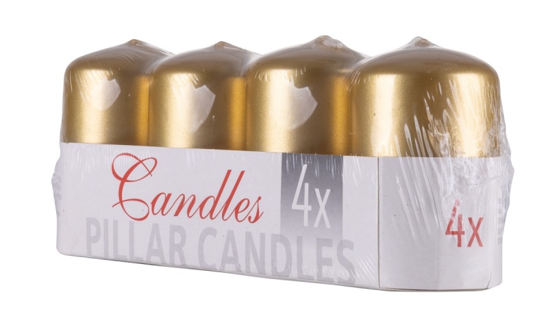 Świeca słupek DONAU HOME Adwent Lakier, 50x80mm, 4 szt., złoty - obrazek 3