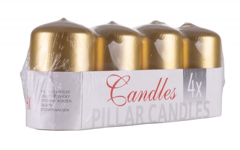 Świeca słupek DONAU HOME Adwent Lakier, 50x80mm, 4 szt., złoty - obrazek 4