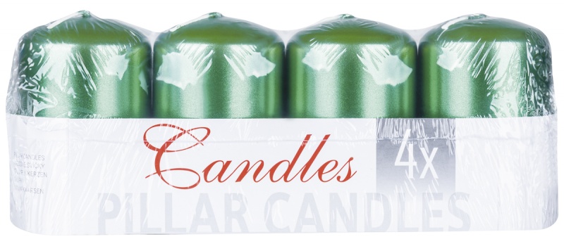Świeca słupek DONAU HOME Adwent Lakier, 50x80mm, 4 szt., zielony połysk - obrazek 2