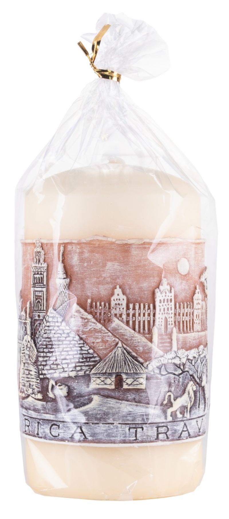 Świeca słupek DONAU HOME Africa Travel, 80x150mm, kremowy - obrazek 3