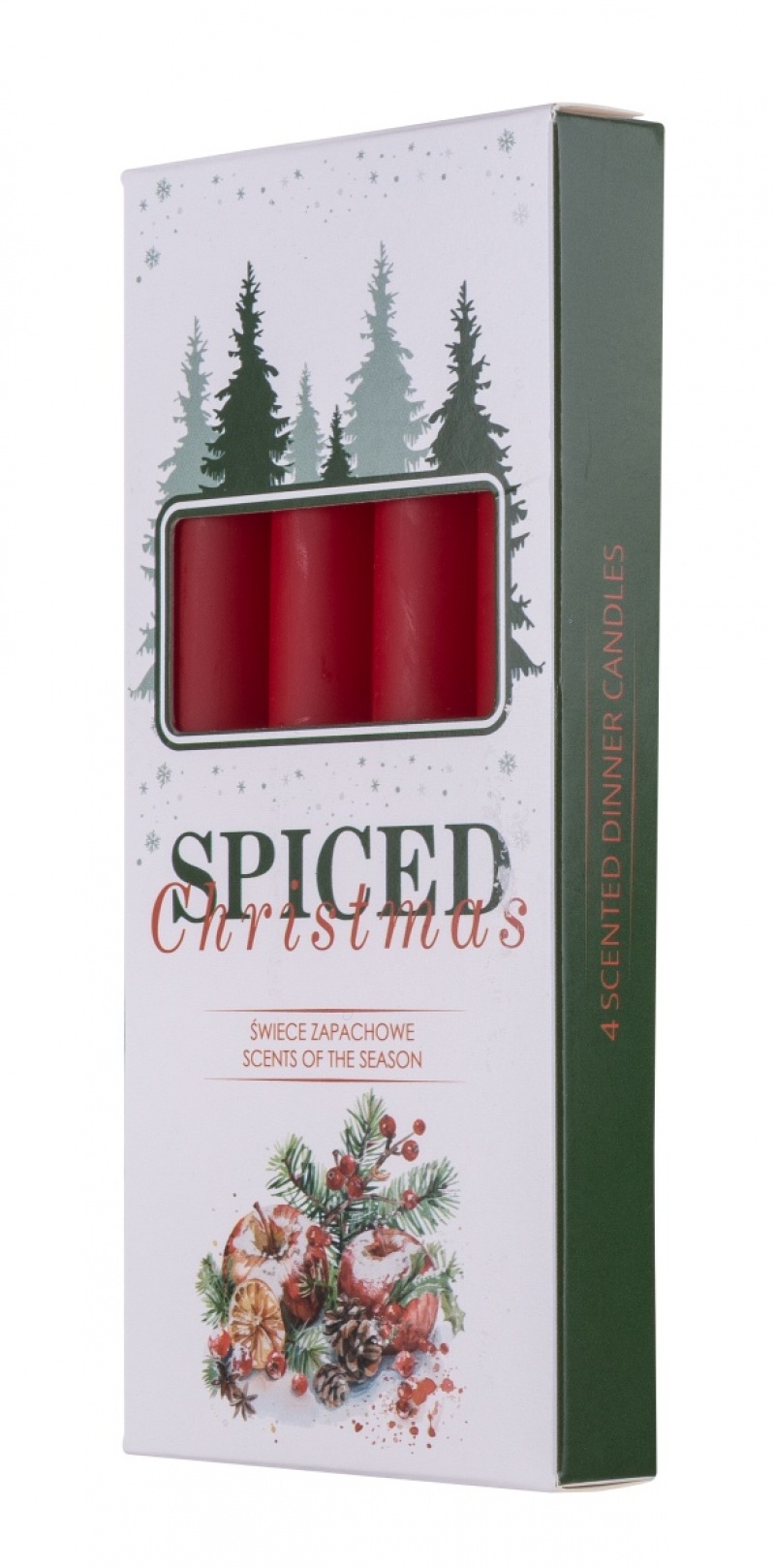 Świeca stołowa DONAU HOME Spiced Christmas, 20x170mm, 4 szt., jabłko z cynamonem, czerwony - obrazek 3