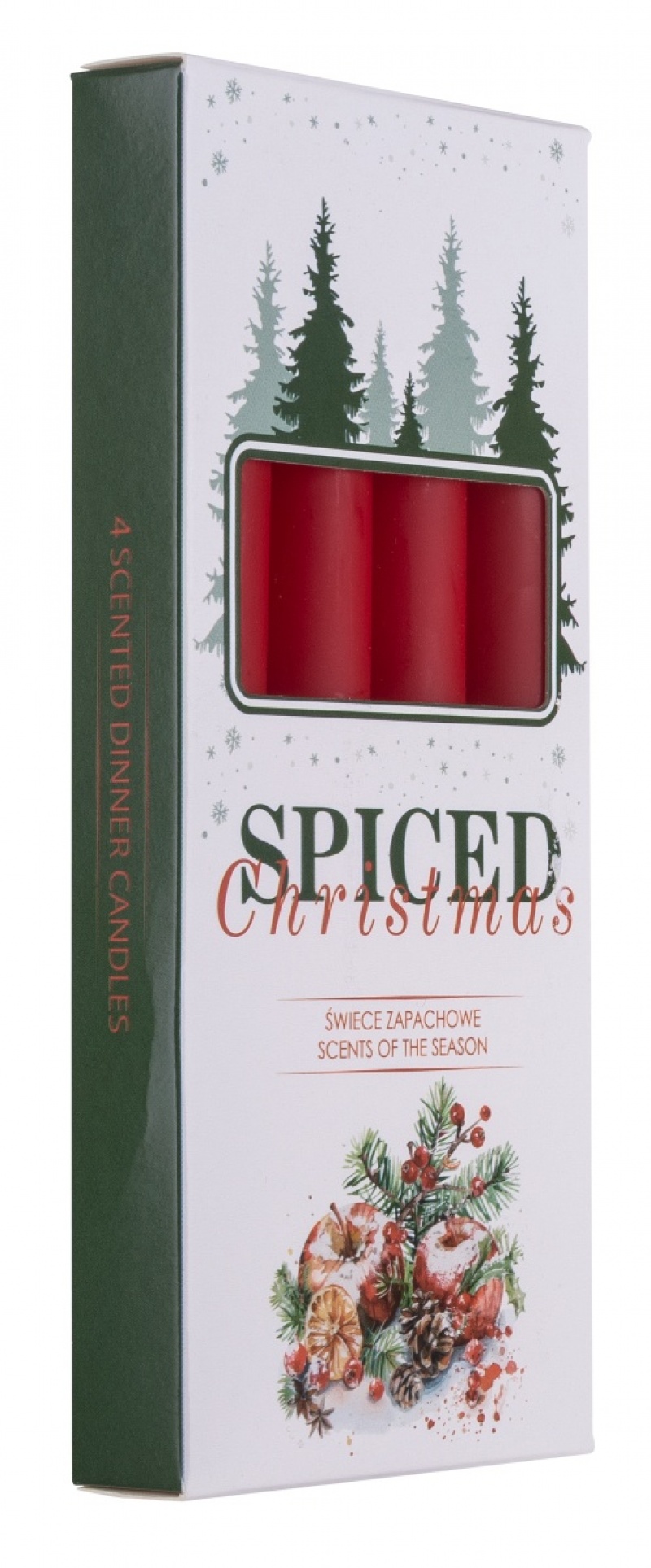 Świeca stołowa DONAU HOME Spiced Christmas, 20x170mm, 4 szt., jabłko z cynamonem, czerwony - obrazek 4