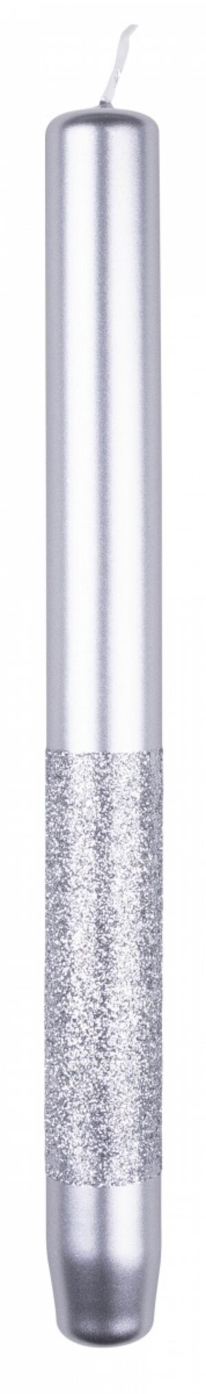 Świeca stołowa DONAU HOME Onyx, 22x250mm, 4 szt., srebrny