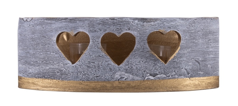 Lampion owal DONAU HOME Golden Heart, 270x95mm, grafitowy - obrazek 2