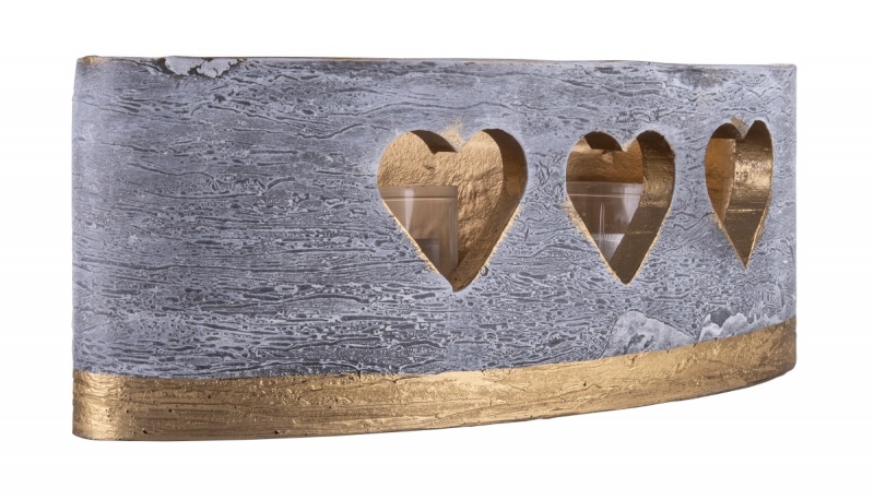 Lampion owal DONAU HOME Golden Heart, 270x95mm, grafitowy - obrazek 3