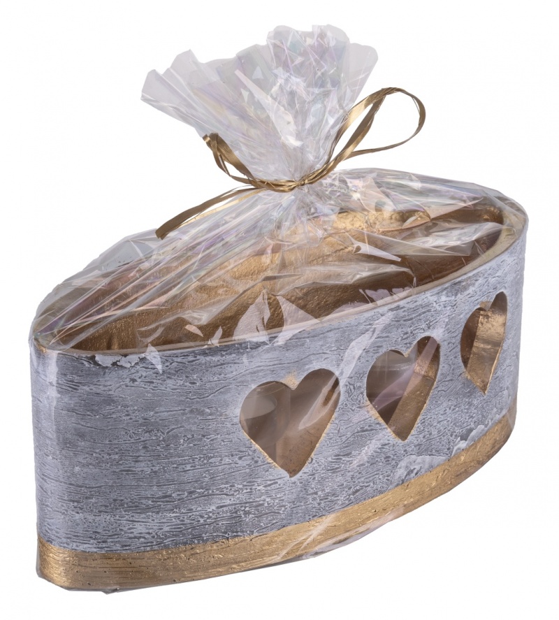 Lampion owal DONAU HOME Golden Heart, 270x95mm, grafitowy - obrazek 5