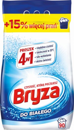 Proszek do prania BRYZA, 4w1 biały 5,85 kg, 90 prań