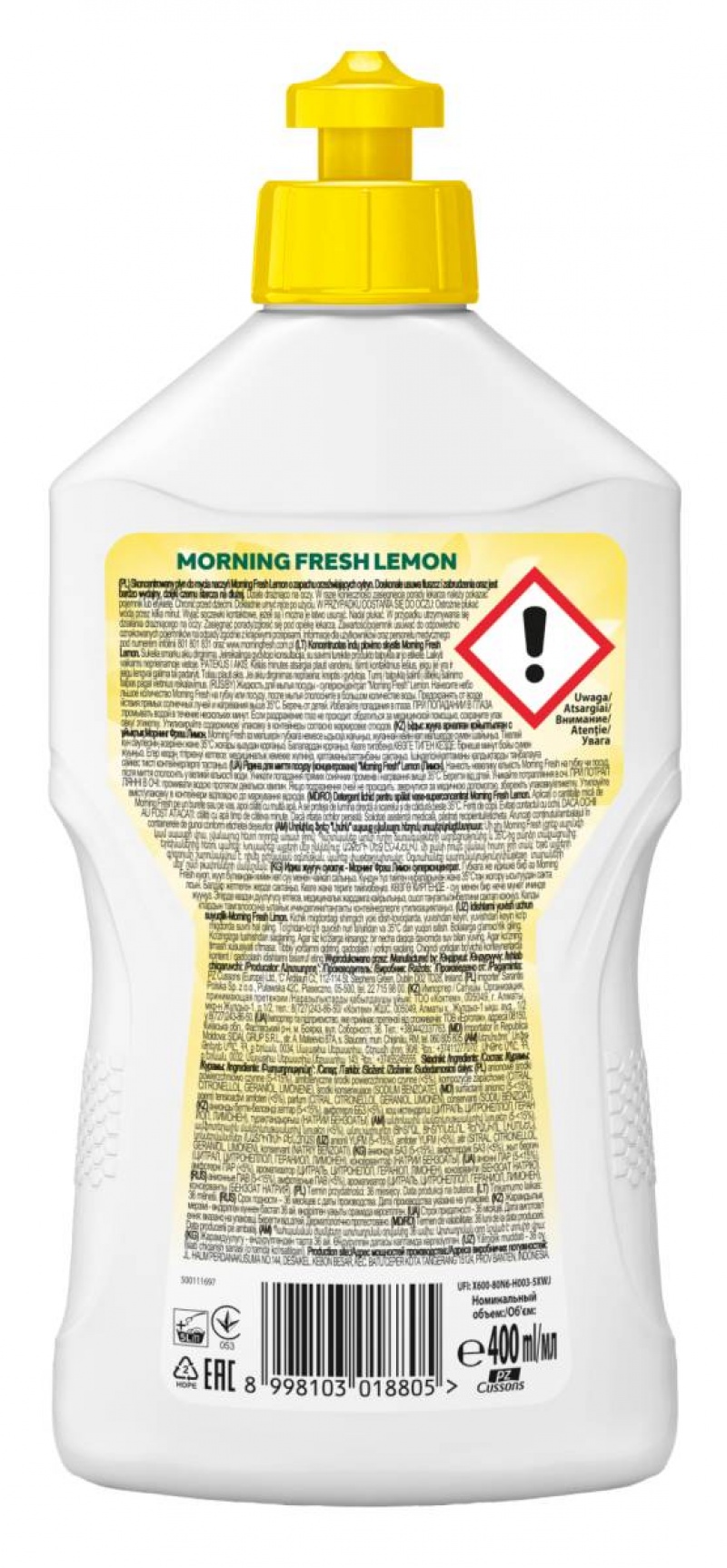 Płyn do naczyń MORNING FRESH, cytryna, 400ml - obrazek 2