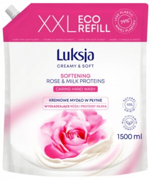 Kremowe mydło w płynie LUKSJA, róża, zapas 1500ml