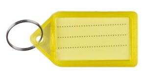 Zawieszki na klucze Q-CONNECT, 55x30mm, 40 szt., żółte
