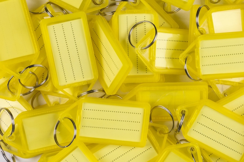 Zawieszki na klucze Q-CONNECT, 55x30mm, 40 szt., żółte - obrazek 3