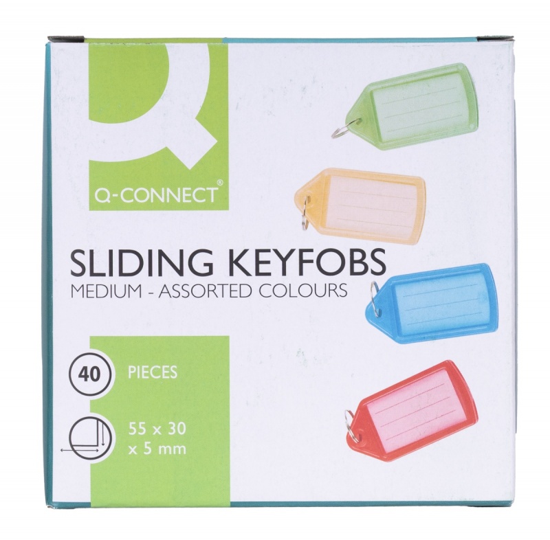 Zawieszki na klucze Q-CONNECT, 55x30mm, 40 szt., mix kolorów - obrazek 3