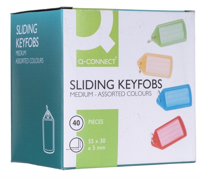 Zawieszki na klucze Q-CONNECT, 55x30mm, 40 szt., mix kolorów - obrazek 4