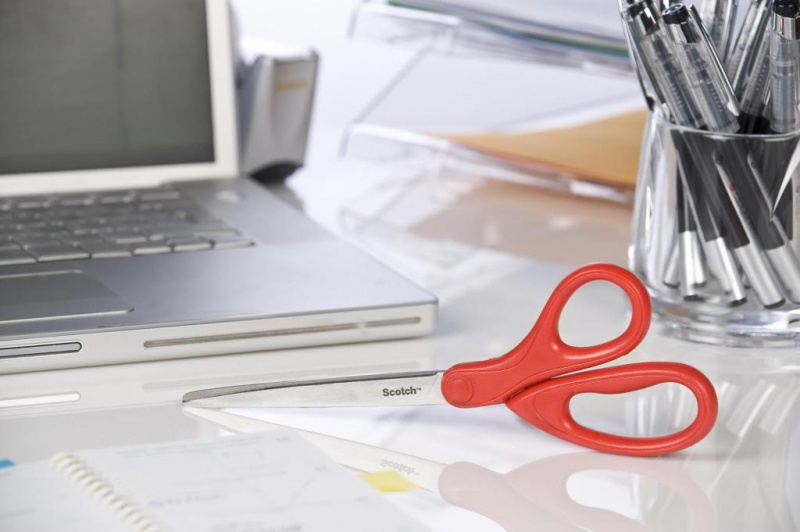 Nożyczki biurowe SCOTCH® (1408), uniwersalne, 20,5cm, czerwone - obrazek 5