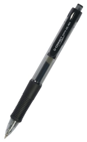Długopis automatyczny żelowy Q-CONNECT 0,5mm (linia), zawieszka, czarny