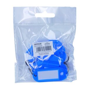 Zawieszki na klucze OFFICE PRODUCTS, 50x20mm, 10szt., niebieskie